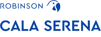 a logo for robinson cala serena is shown in red and blue