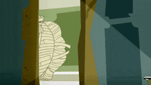 a cartoon of a mummy wrapped in bandages
