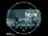 a video game is being played on a computer screen with a circle around it .