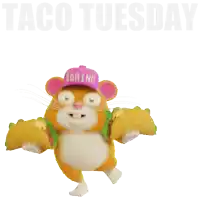 a hamster wearing a pink hat that says $ grind
