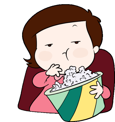 Popcorn Watching Sticker - Popcorn Watching Eating Popcorn Stickers