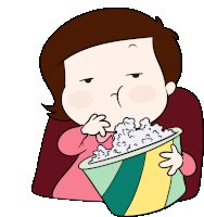 Popcorn Watching Sticker - Popcorn Watching Eating Popcorn Stickers