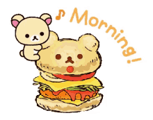 anime cheeseburger good morning hug