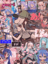 a collage of anime characters with the word yuri in the middle