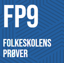 a blue and white logo for fp9 folkeskolens prøver