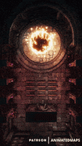 an animated map for patreon shows a circle of fire in the middle