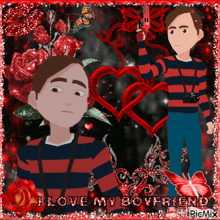 a picture of a boy with the words i love my boyfriend on the bottom