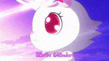 a white rabbit with a pink flower on its head is looking at something