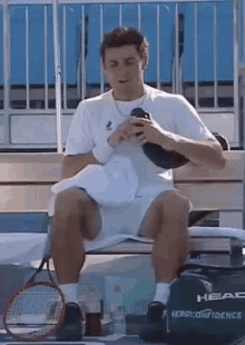 Aslan Karatsev Cooling Off GIF - Aslan Karatsev Cooling Off Tennis GIFs