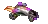 a pixel art drawing of a purple and silver object on a white background .