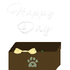 a cat and a frog in a box with the words happy pet day behind them