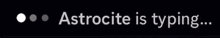 the word astrocite is typing in white on a black background