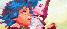a cartoon drawing of jinx and jinx from arcane
