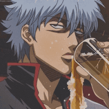 Gintoki Beer GIF - Gintoki Beer Spit GIFs