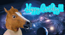 Happiest Of Birthdays GIF - Happybirthday Horseheadmask Galactic GIFs