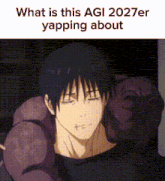 a picture of a man with his eyes closed and the words `` what is this agl 2027er yapping about '' .