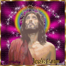 Jesus Tiene Puesto La Corona Que Tiene Espinas Dios Te Ama GIF