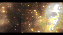 a star wars logo is surrounded by gold stars