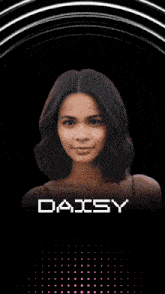 a picture of a woman with the name daisy on it