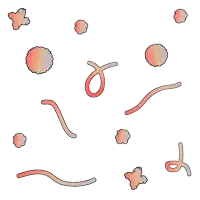a cartoon drawing of a bunch of different objects including a letter d