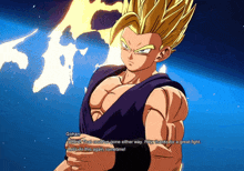 a screenshot of a video game shows a character called gohan