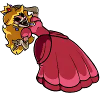 a cartoon drawing of princess peach with a crown