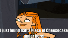 Total Drama Action Izzy GIF - Total Drama Action Izzy Half A Piece Of Cheesecake GIFs