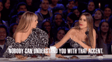 Nobody Can Understand You With That Accent Sofia Vergara GIF - Nobody Can Understand You With That Accent Sofia Vergara Heidi Klum GIFs