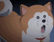 a cartoon dog with a surprised look on its face