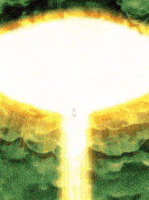 a cartoon drawing of a giant explosion with a star in the middle