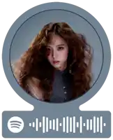 a picture of a woman with a spotify code