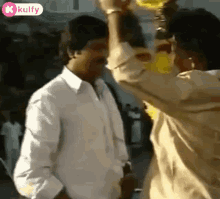 Mohan Babu And Rajinikanth At Pedarayudu Movie First Clap Rajinikanth GIF