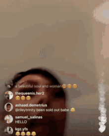 a blurred image of a woman 's face with the words a beautiful soul and woman below it