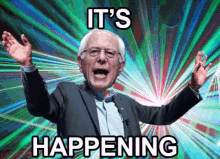 Bernie Sanders Its Happening GIF - Bernie Sanders Its Happening Celebrate GIFs