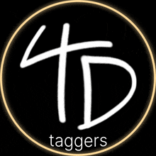 a logo for 4d tagger shows a cross and the letter t