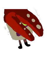 a drawing of an octopus with green eyes and purple mouth