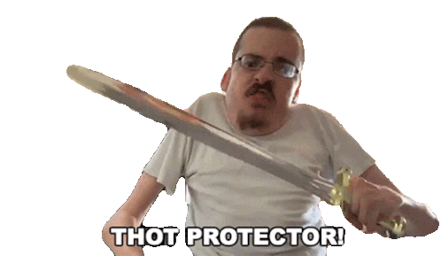 Thot Protector Hoe Protector Sticker - Thot Protector Hoe Protector Sword Stickers