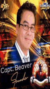a picture of a man with the name capt. beaver founder on it