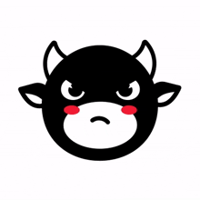 black cow red cheeks angry not impressed