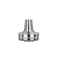 a small stainless steel vase with a pointed top