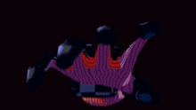 a blurred image of a person 's arm with a red and purple stripe