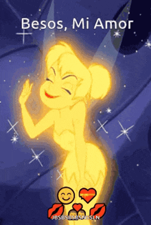 Tinker Bell Sparkle Twinkle GIF - Tinker Bell Sparkle Twinkle Besos Mi Amor GIFs