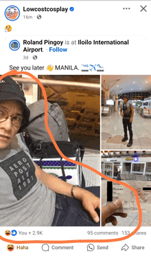 roland pingoy is at iloilo international airport according to a facebook post