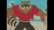 Raccoon Muscle GIF - Raccoon Muscle Anime GIFs