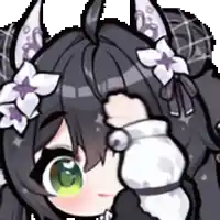 a cartoon drawing of a girl with green eyes and flowers in her hair