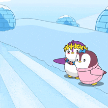 Sliding Pudgy Penguins GIF - Sliding Pudgy Penguins Crossing The Road GIFs