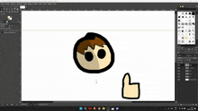 a computer screen shows a cartoon character and a thumb up