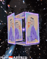 a picture of a woman in a purple jacket with the name astrid