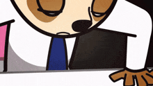 a cartoon drawing of a man wearing a tie