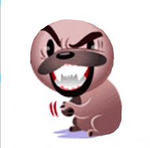 a cartoon of a dog with a very angry look on his face